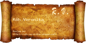 Réh Veronika névjegykártya